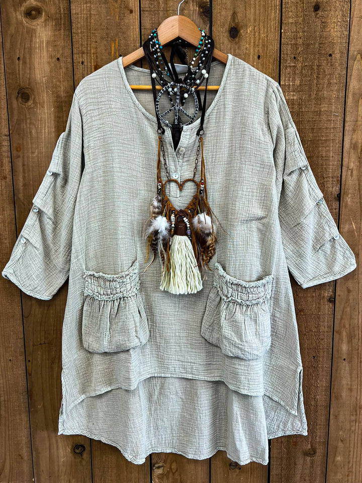 Easy Weekend 1OO% Cotton Tunic - Natural