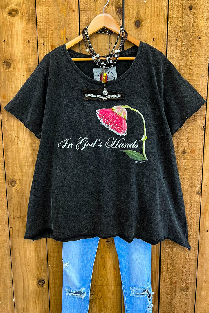 In God's Hands Tee Top 100% Cotton