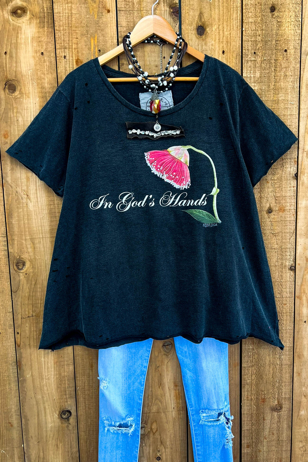 In God's Hands Tee Top 100% Cotton