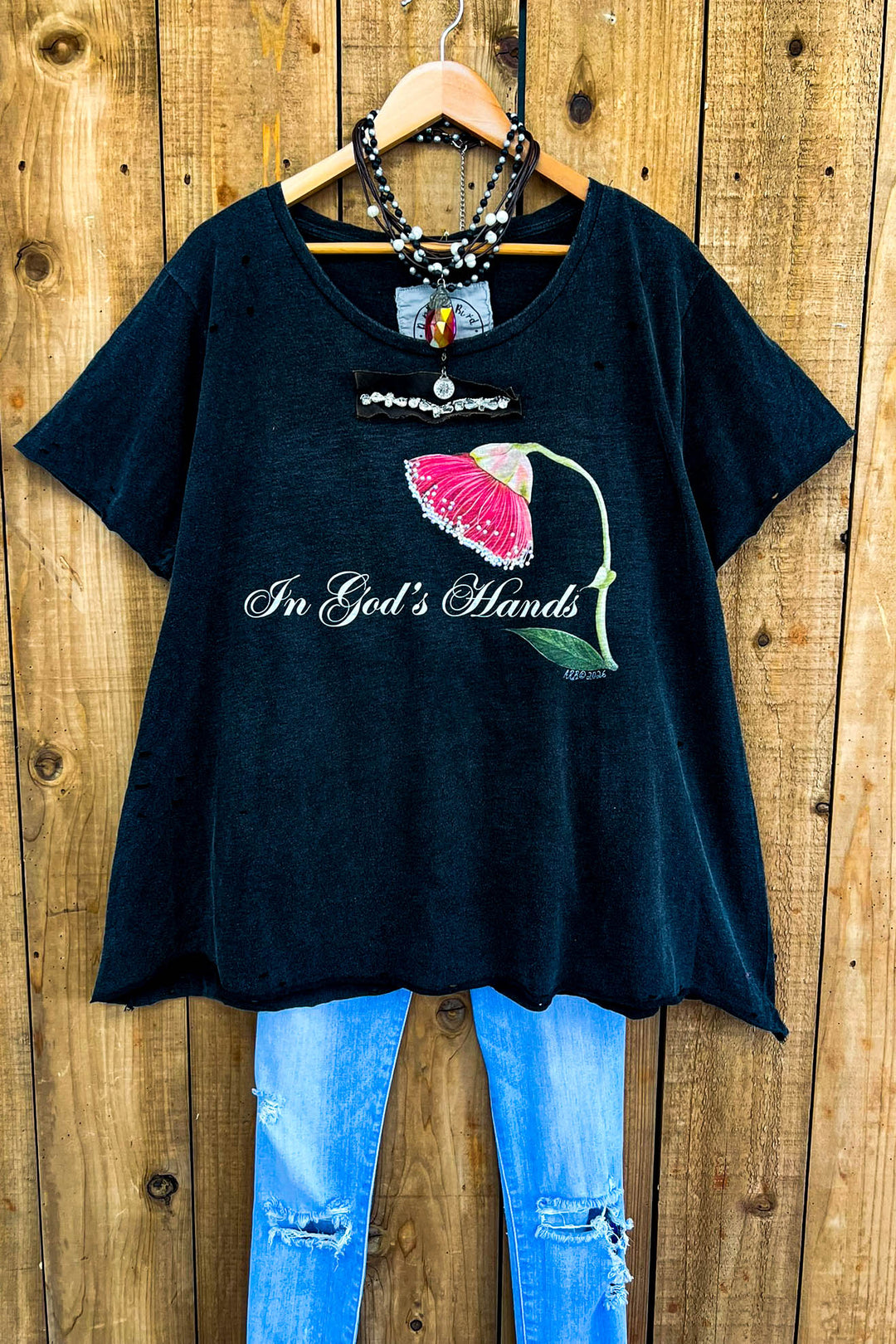 In God's Hands Tee Top 100% Cotton