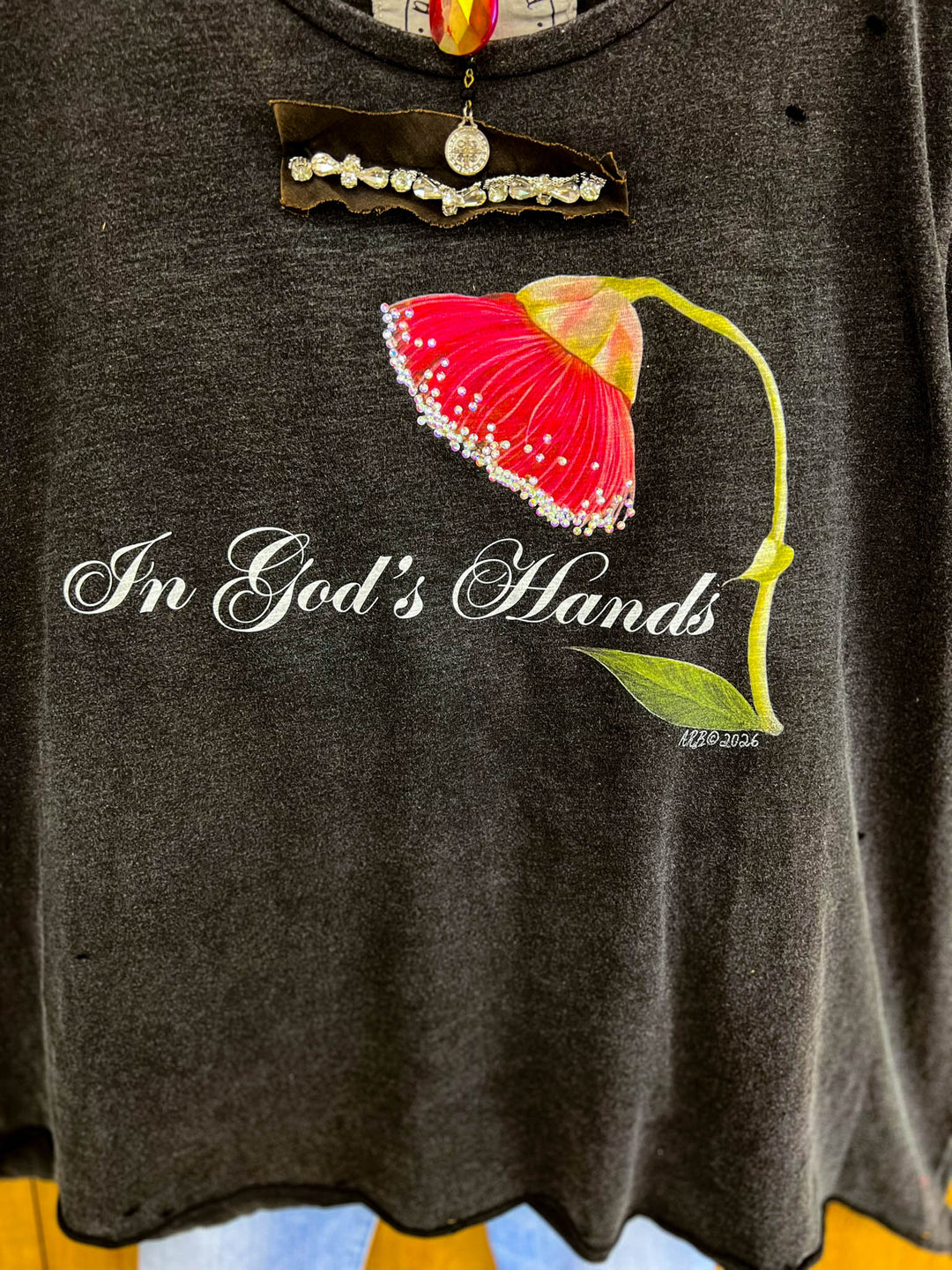 In God's Hands Tee Top 100% Cotton