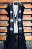 DARLING DREAMER LACE MAXI DUSTER VEST IN BLACK