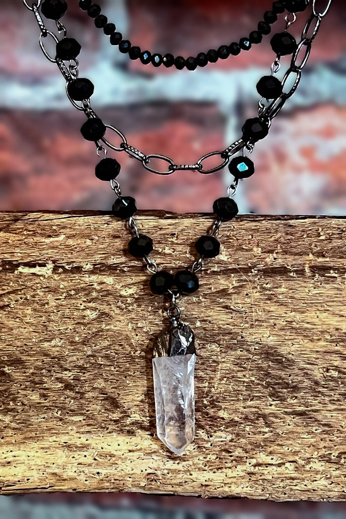 KISSED BY THE NIGHT SKY CRYSTAL BEADS NECKLACE
