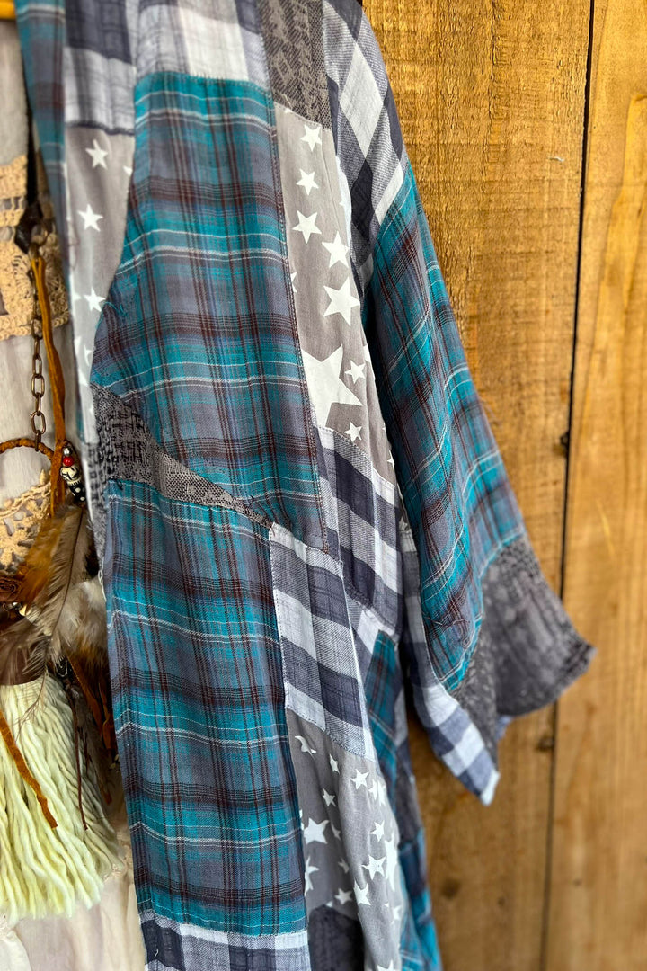 Soft Wander Patchwork Multi-Color Duster Jacket - 100% Gauze Cotton