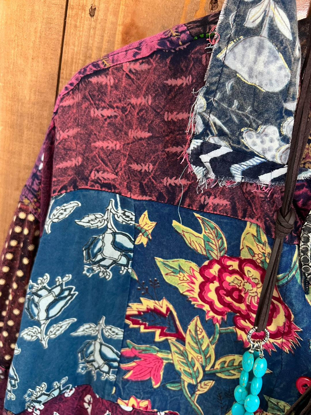 Canyon Mist Patchwork Top Jacket  Multi-Color
