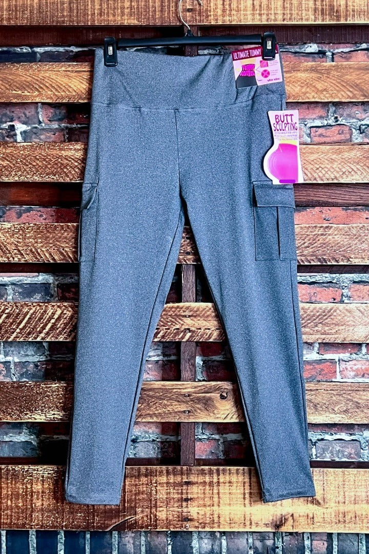 SPORTS LEGGINGS CARGO POCKET IN GRAY ------------- SALE