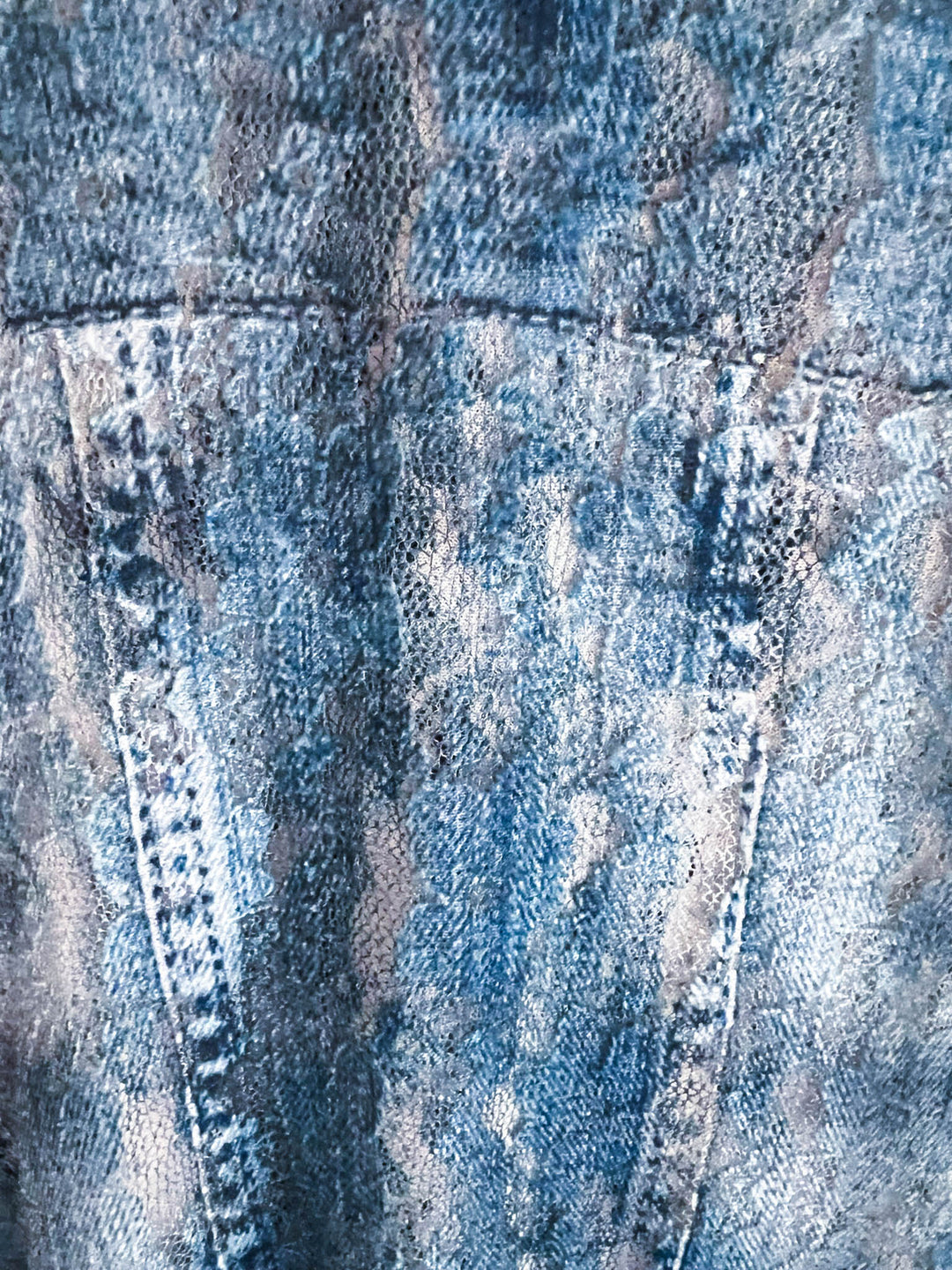 Young At Heart Blue Denim Lace Tunic