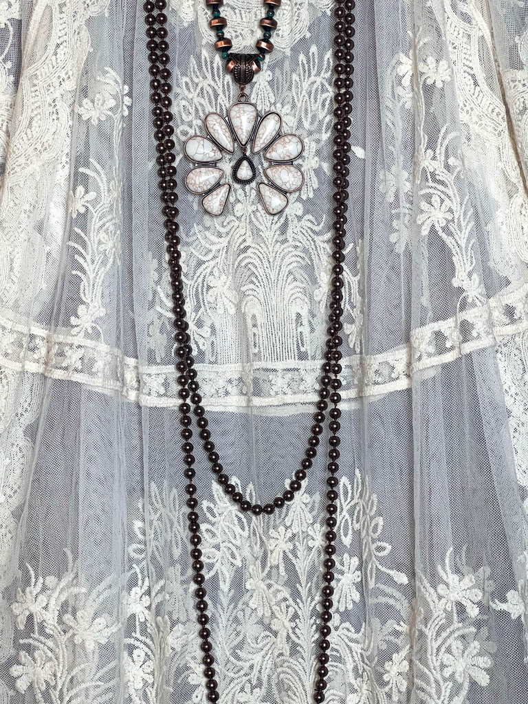 FOREVER MY LOVE LACE NATURAL TUNIC
