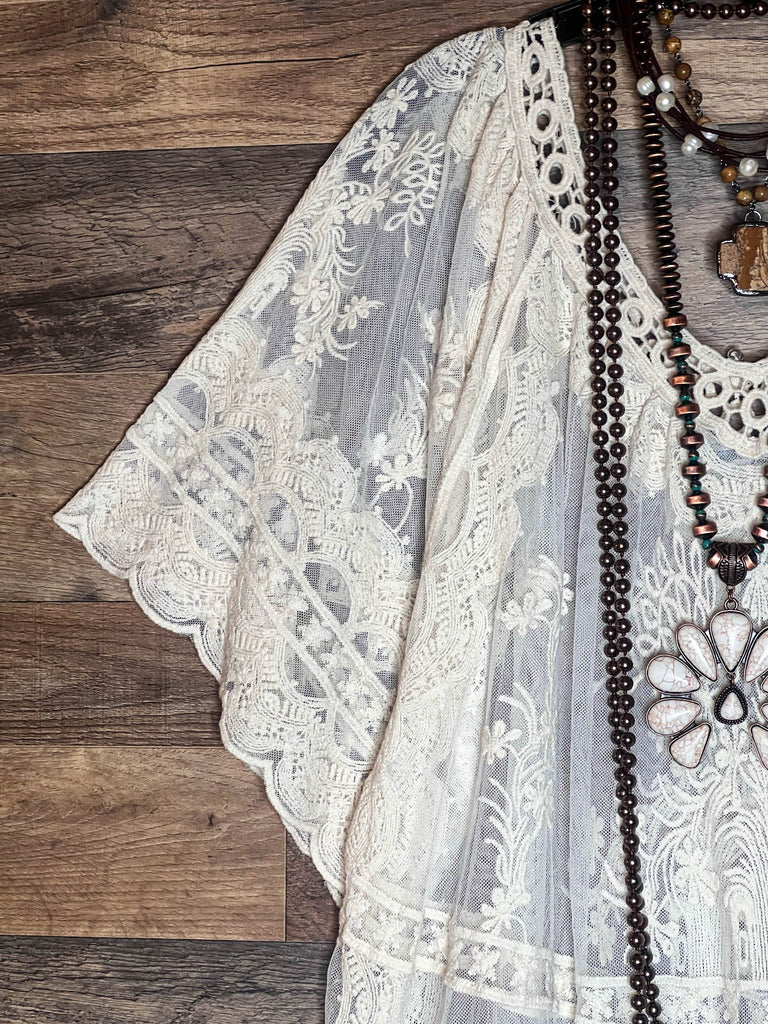FOREVER MY LOVE LACE NATURAL TUNIC