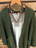 Take It Easy Oversized Cozy Chunky Pocket Ruana Cardigan in Dark Olive