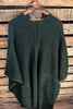 Take It Easy Oversized Cozy Chunky Pocket Ruana Cardigan in Dark Olive