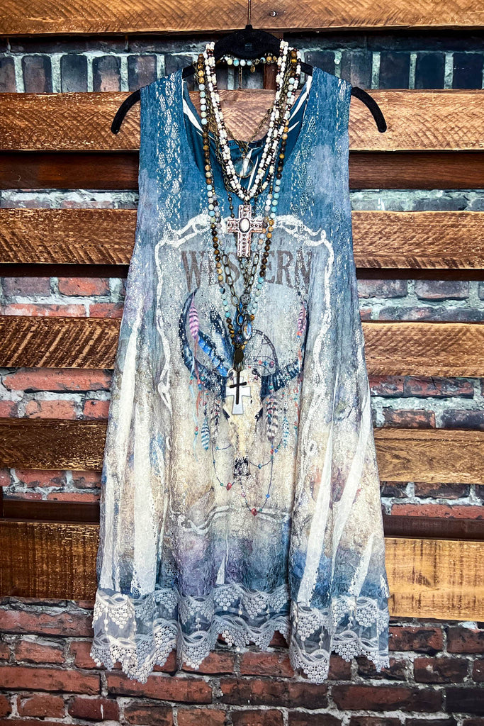 GYPSY WESTERN TOP LAYERING EXTENDER SLIP LACE DRESS