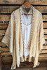 GENUINE SOUL SOFT BOHO EMBELLISHED KIMONO IN BEIGE