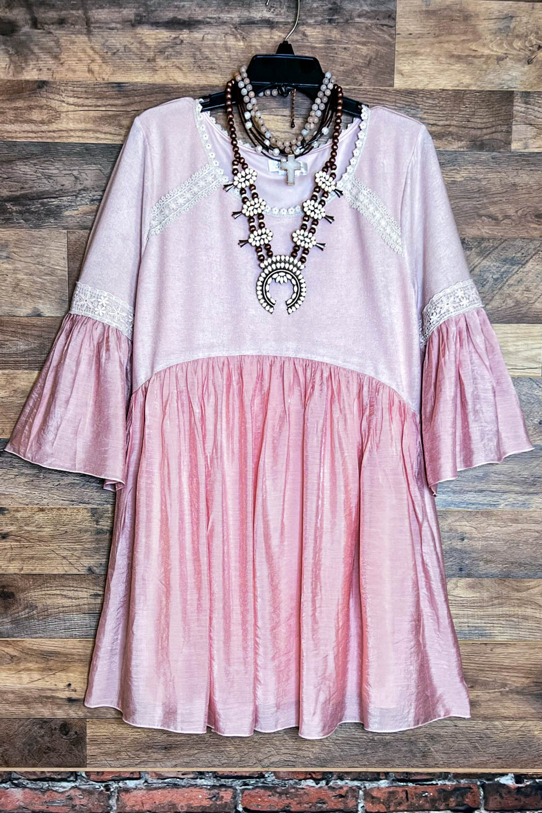 14-22 SIZE - AS CUTE AS THEY COME EMBELLISHED PEACH TUNIC --------SALE