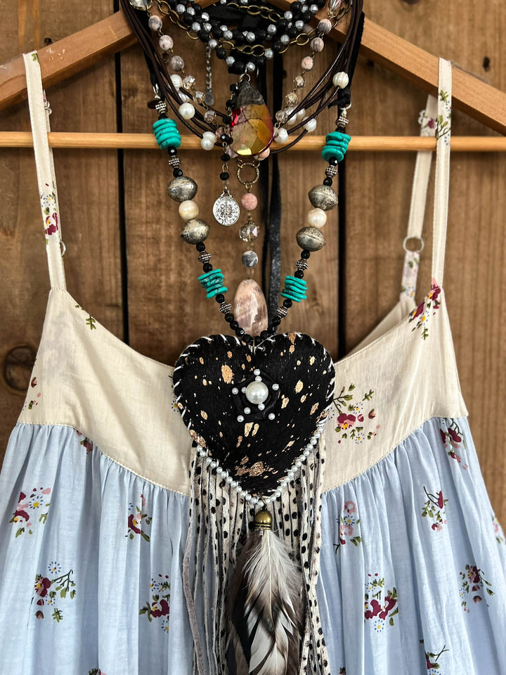 Afternoon Garden Views Dress - 100% Cotton Sky Blue