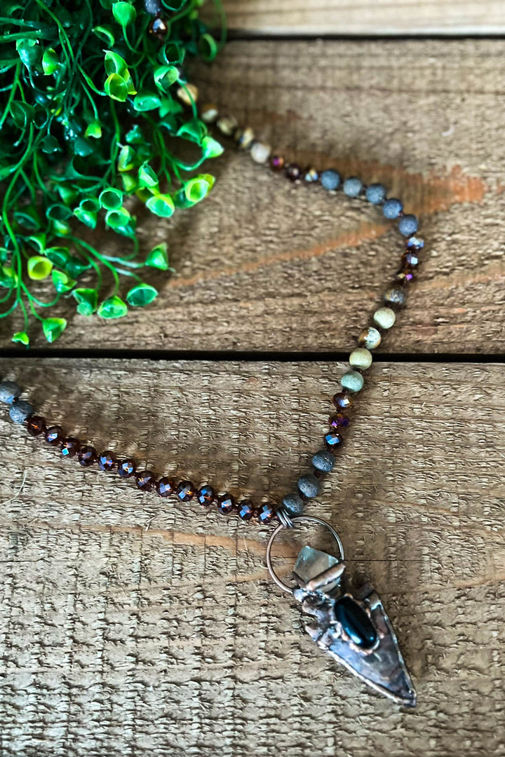 Hidden Trail Crystal Stone & Natural Beads Boho Necklace