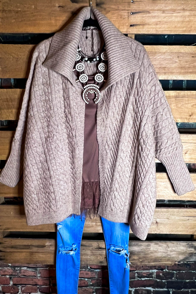 SOME KIND OF WONDERFUL COZY CARDIGAN IN BEIGE OATMEAL