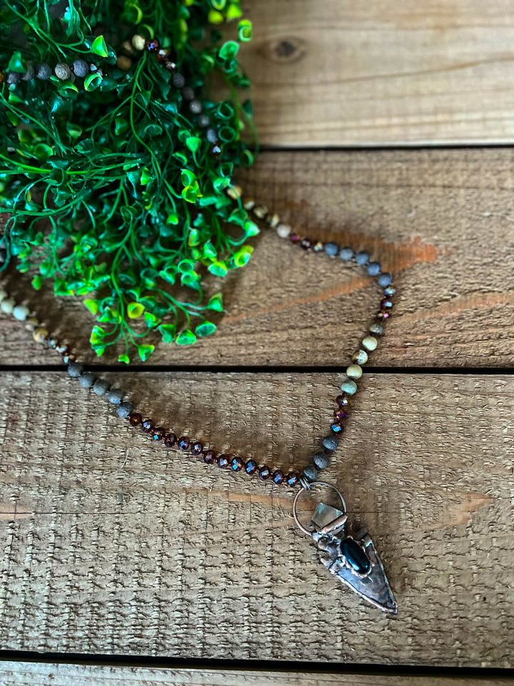 Hidden Trail Crystal Stone & Natural Beads Boho Necklace