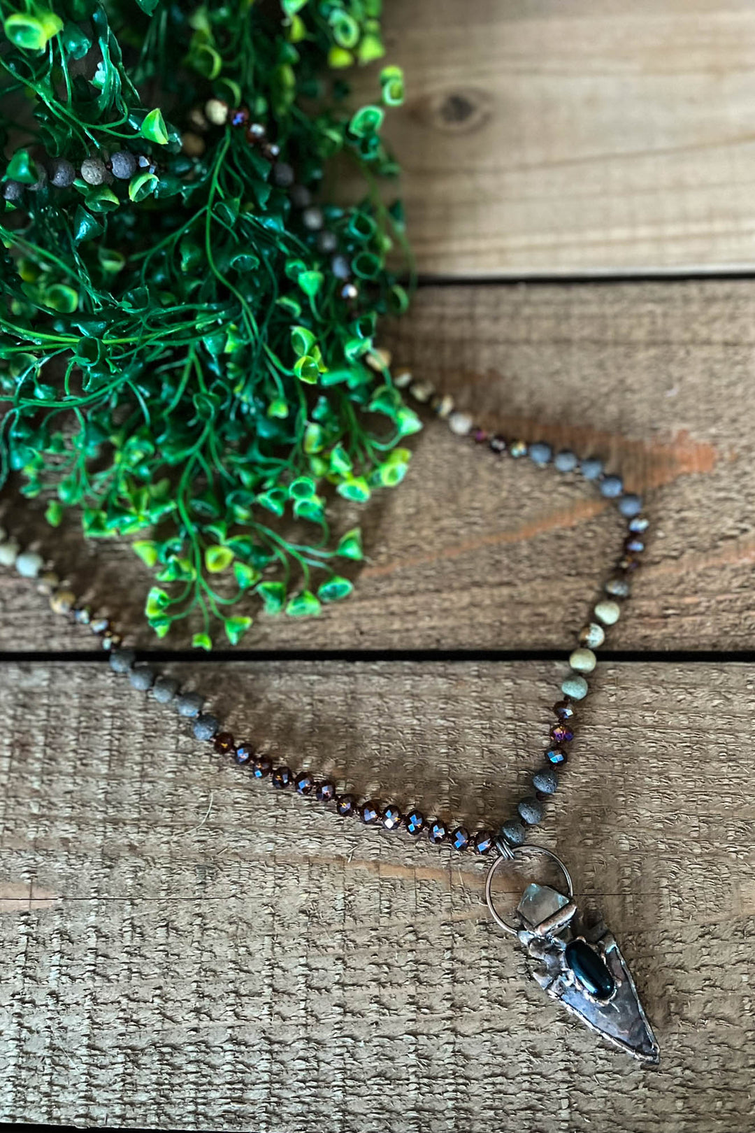 Hidden Trail Crystal Stone & Natural Beads Boho Necklace