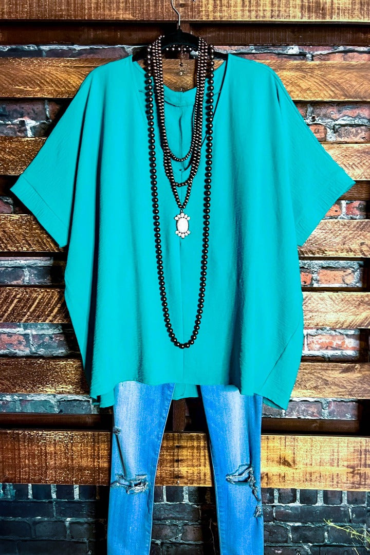 DOWNTOWN EASY LOOK TOP IN PARADISE TEAL MINT