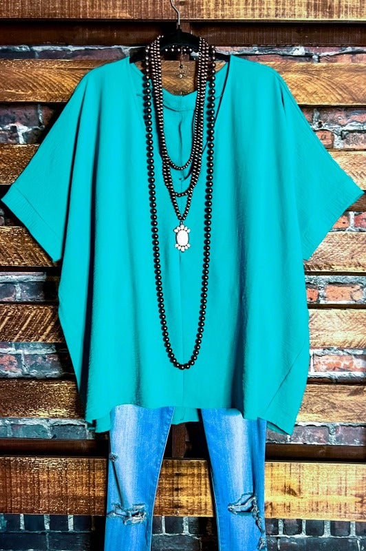 DOWNTOWN EASY LOOK TOP IN PARADISE TEAL