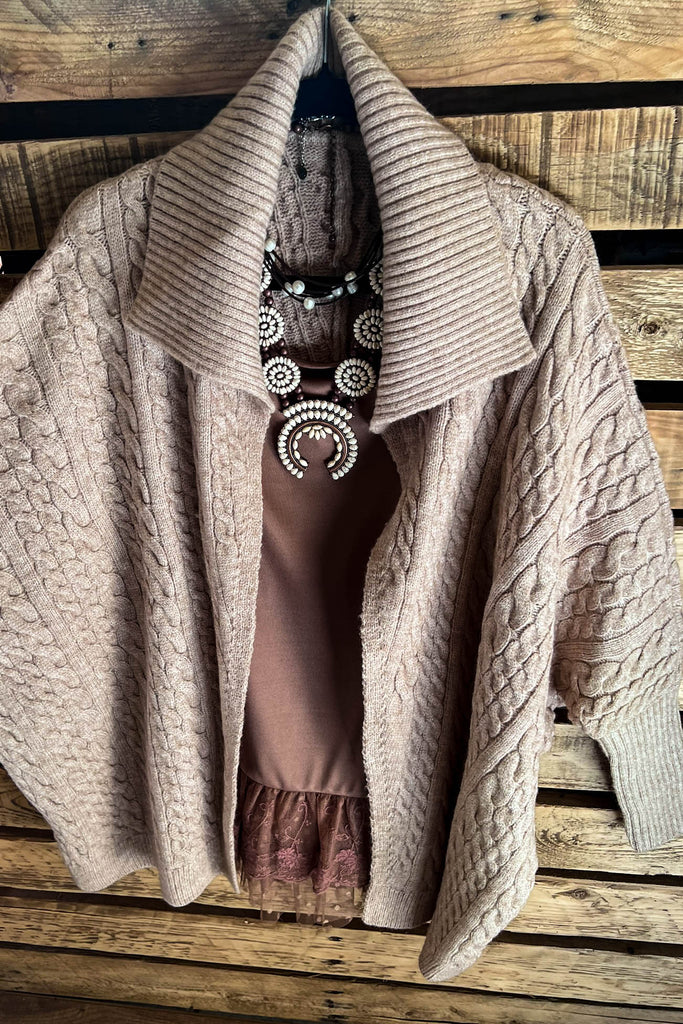 SOME KIND OF WONDERFUL COZY CARDIGAN IN BEIGE OATMEAL