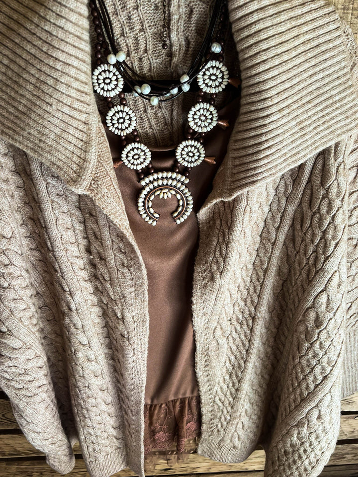 SOME KIND OF WONDERFUL COZY CARDIGAN IN BEIGE OATMEAL
