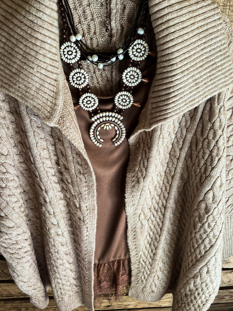 SOME KIND OF WONDERFUL COZY CARDIGAN IN BEIGE OATMEAL