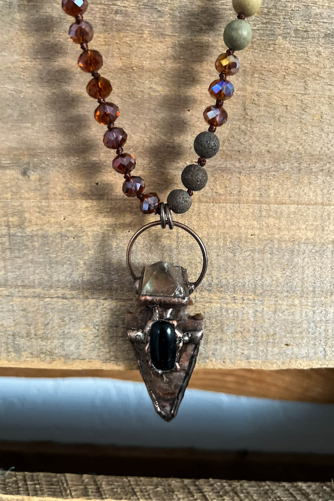 Hidden Trail Crystal Stone & Natural Beads Boho Necklace