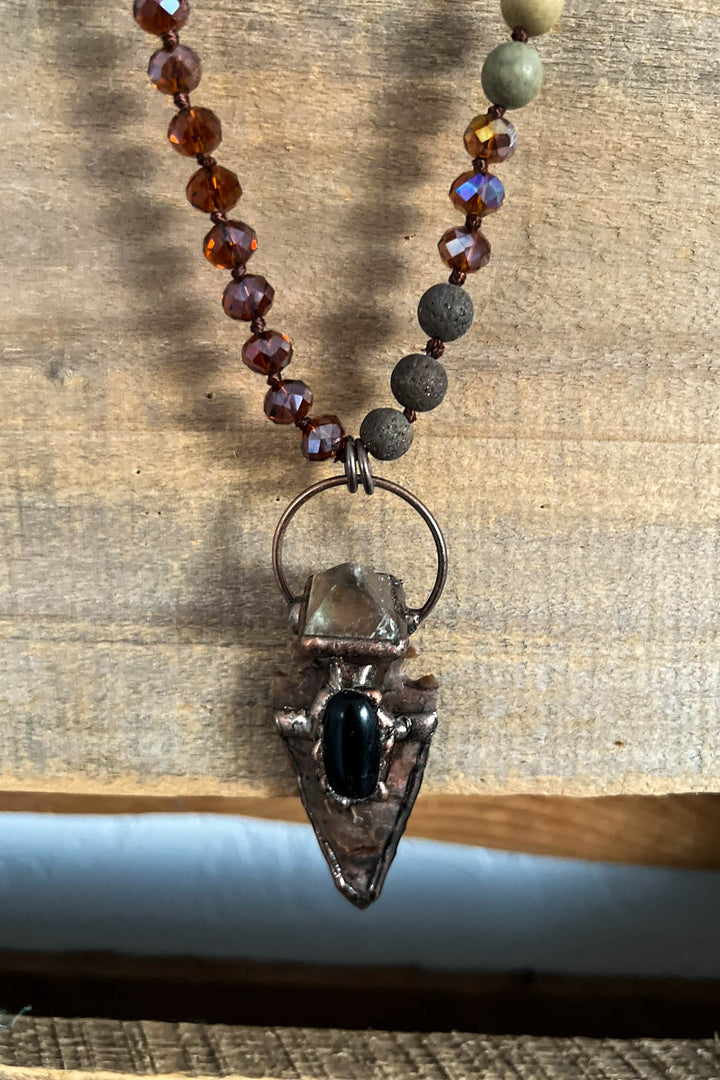 Hidden Trail Crystal Stone & Natural Beads Boho Necklace