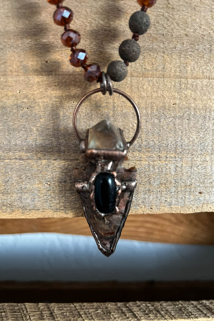 Hidden Trail Crystal Stone & Natural Beads Boho Necklace