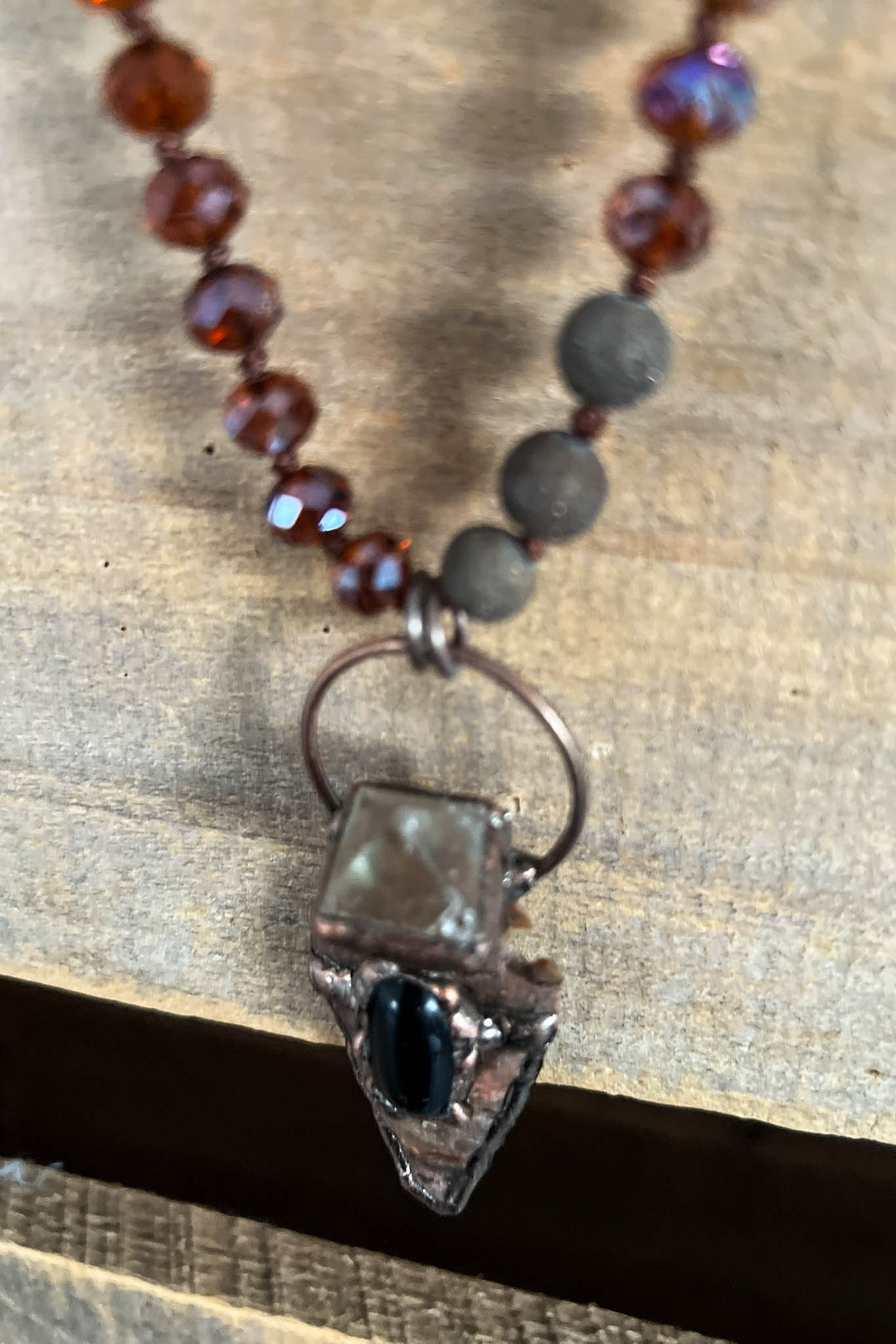 Hidden Trail Crystal Stone & Natural Beads Boho Necklace