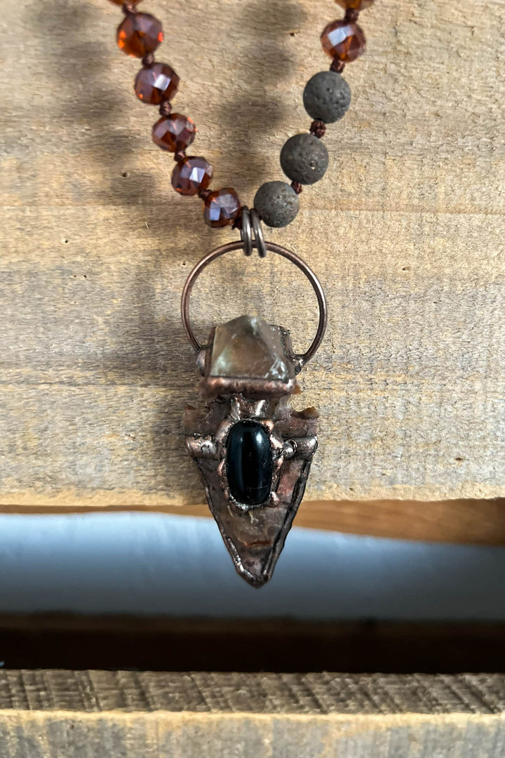 Hidden Trail Crystal Stone & Natural Beads Boho Necklace
