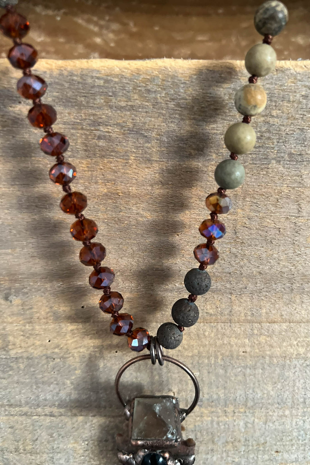 Hidden Trail Crystal Stone & Natural Beads Boho Necklace