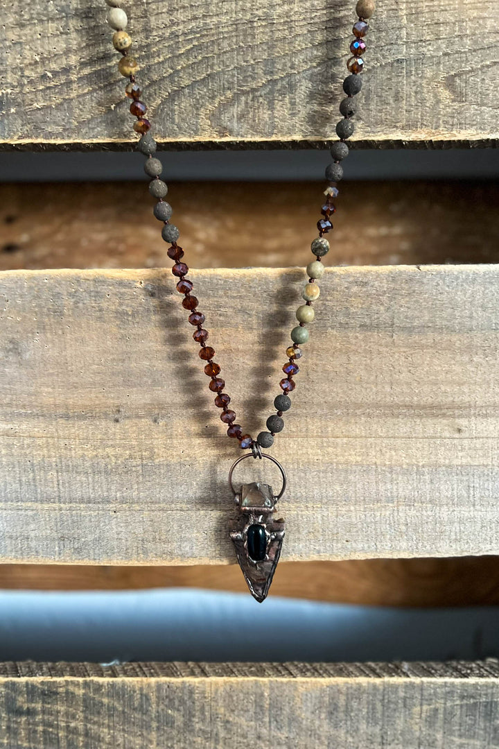 Hidden Trail Crystal Stone & Natural Beads Boho Necklace