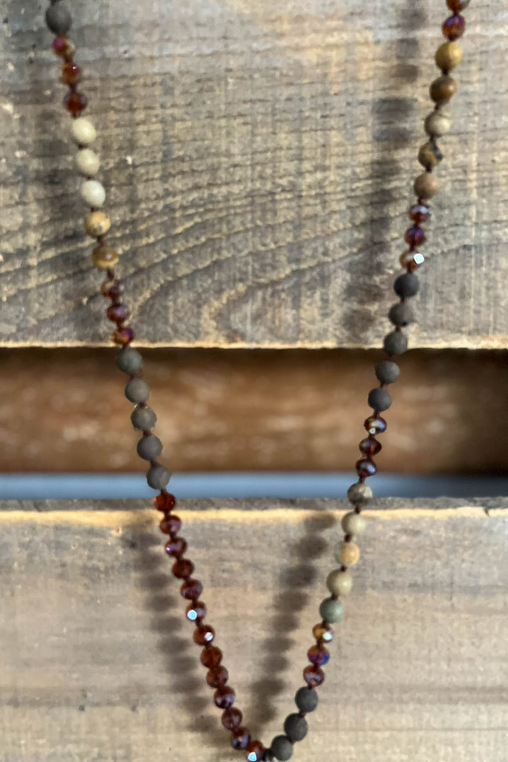 Hidden Trail Crystal Stone & Natural Beads Boho Necklace