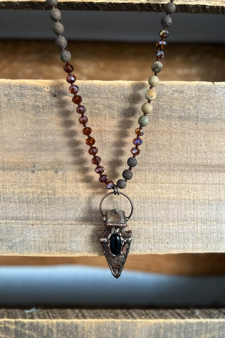 Hidden Trail Crystal Stone & Natural Beads Boho Necklace