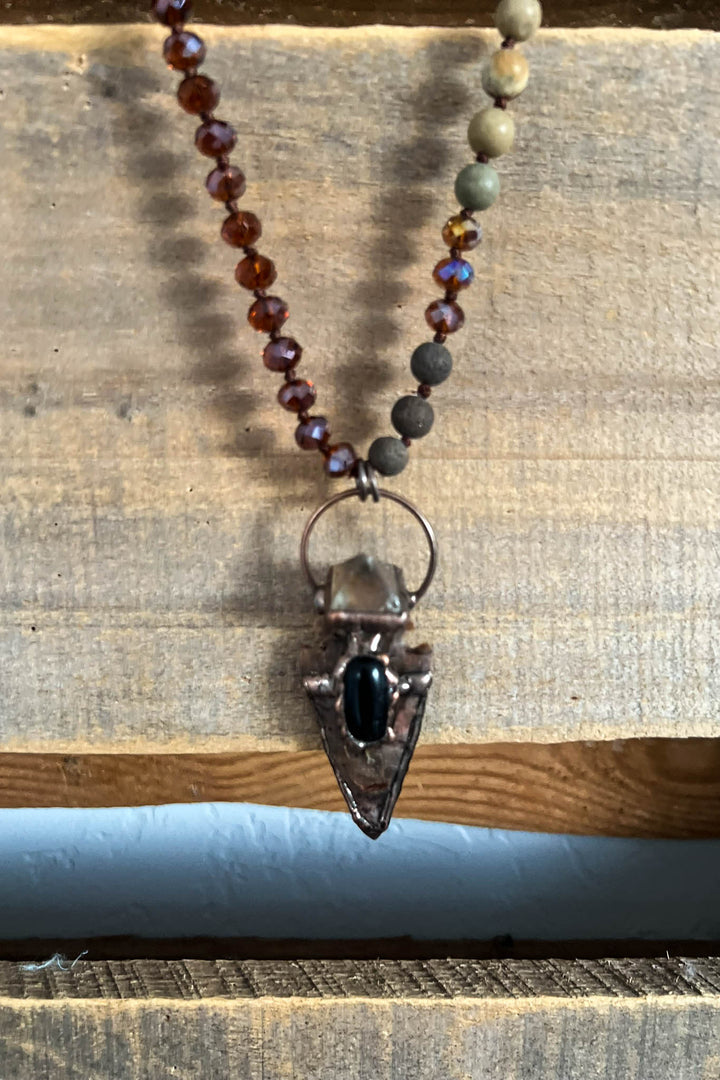 Hidden Trail Crystal Stone & Natural Beads Boho Necklace
