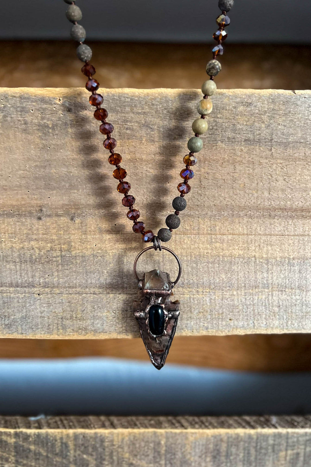 Hidden Trail Crystal Stone & Natural Beads Boho Necklace