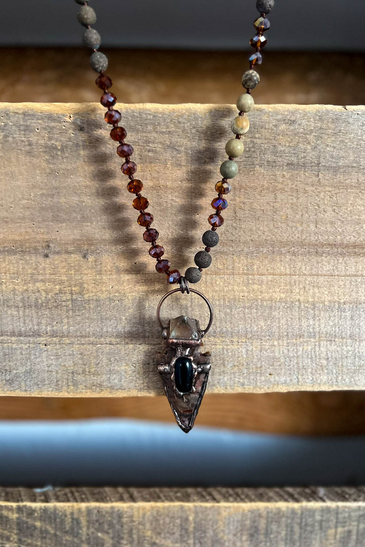 Hidden Trail Crystal Stone & Natural Beads Boho Necklace