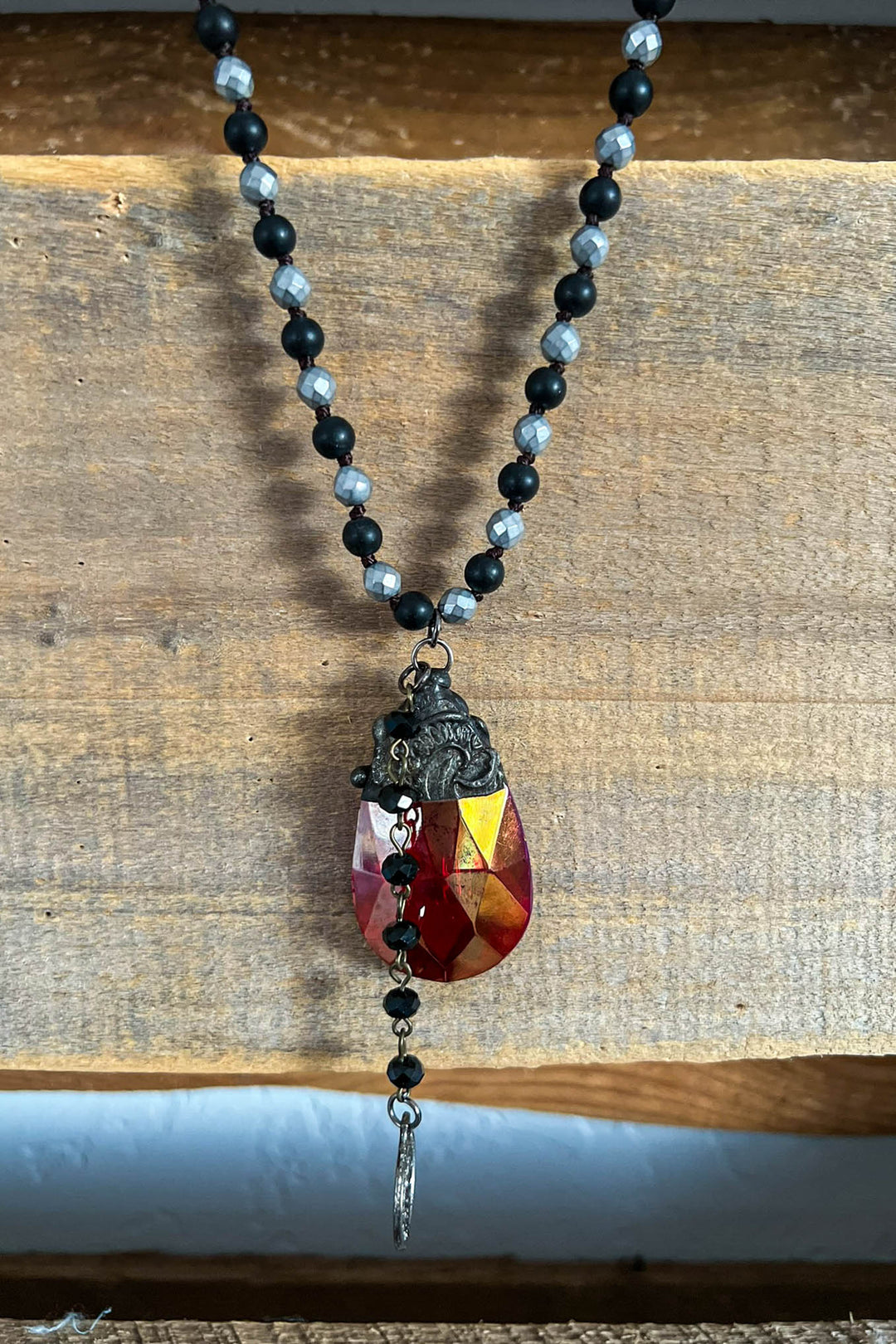 Red Renaissance Inspired Necklace