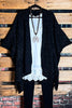 Take It Easy Oversized Cozy Chunky Pocket Ruana Cardigan in Black