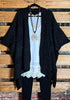 Take It Easy Oversized Cozy Chunky Pocket Ruana Cardigan in Black