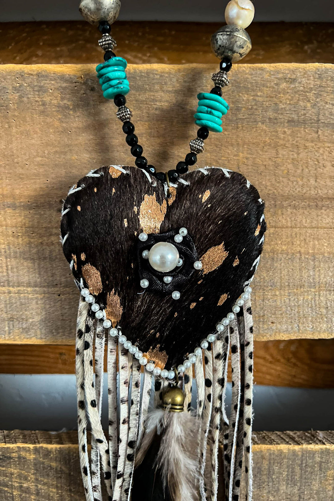 Heart Full of Soul Handcrafted Leather & Feather Necklace