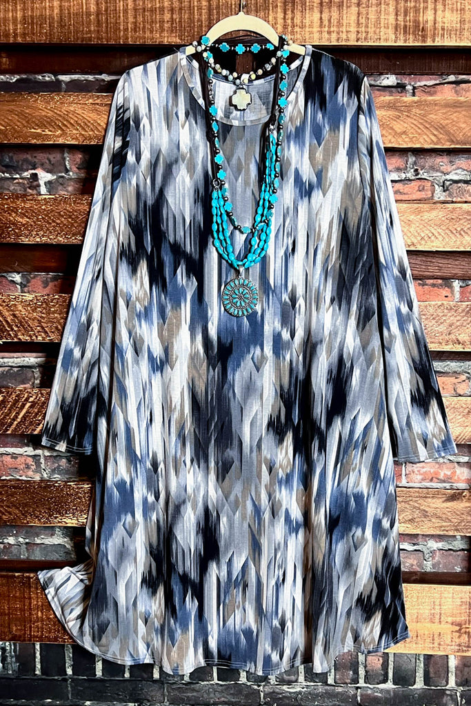 3X-4X SIZE - Treasure My Love Dress 3X  Gray & Multi-Color------SALE
