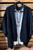Take It Easy Oversized Cozy Chunky Pocket Ruana Cardigan in Black