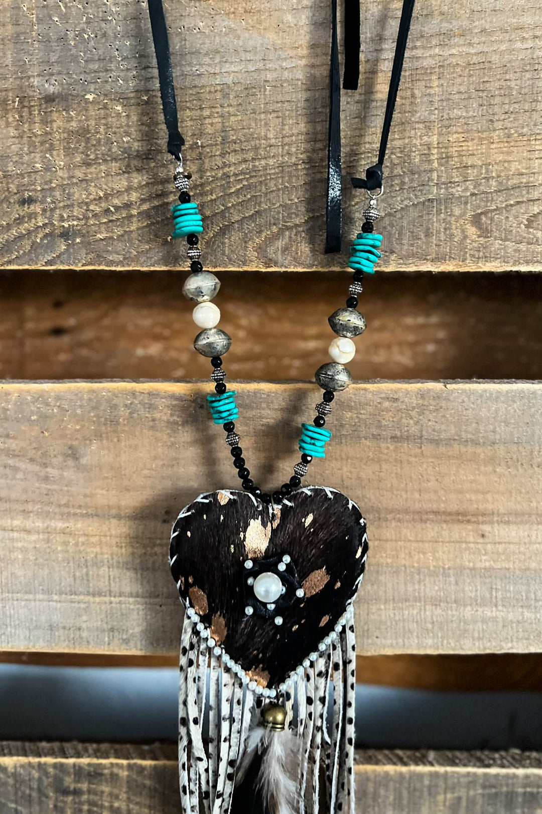 Heart Full of Soul Handcrafted Leather & Feather Necklace