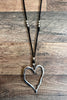 SEDONA GYPSY HEART NECKLACE & EARRING SET SILVER COLOR