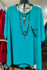 DOWNTOWN PRETTY STYLE COMFY OVERSIZED TEAL TUNIC