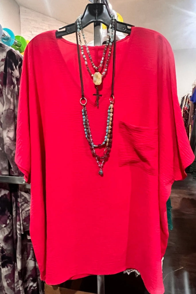 DOWNTOWN PRETTY STYLE COMFY OVERSIZED VIVA MAGENTA TUNIC
